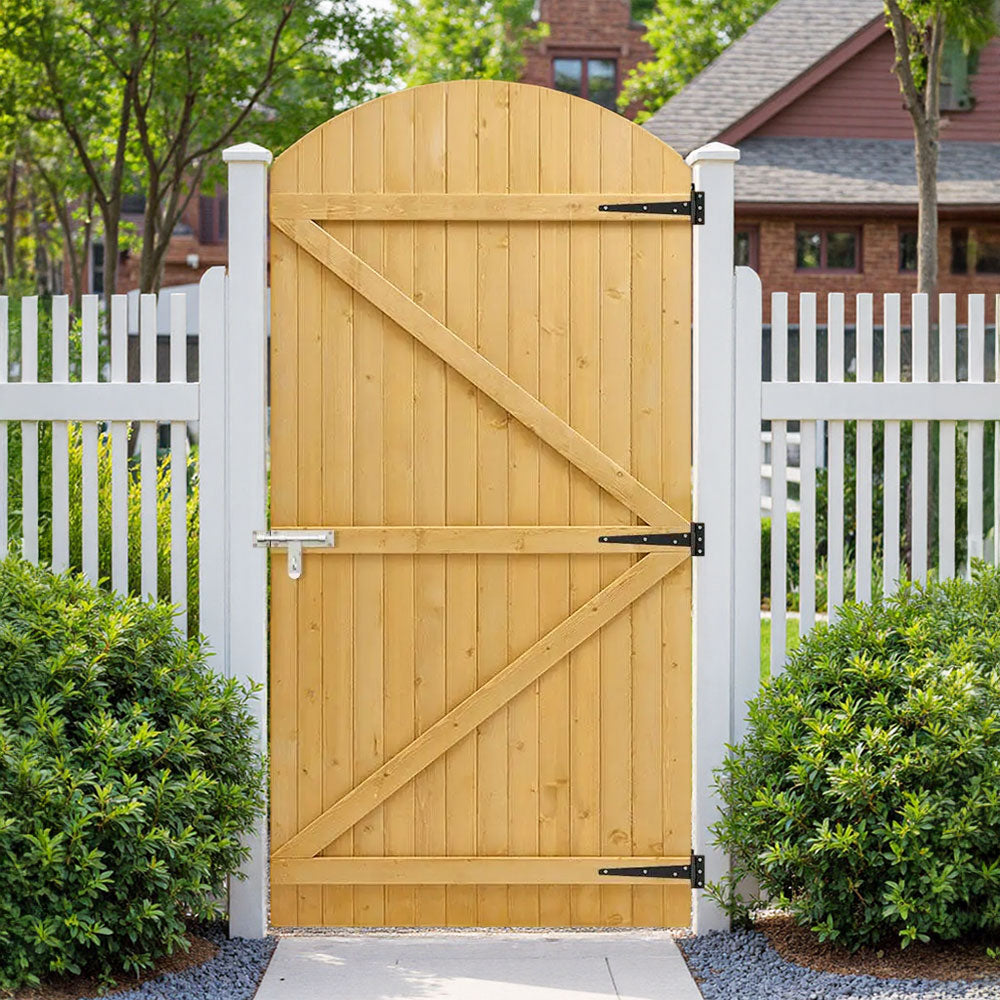 Semi Braced Arch Top Strong Wooden Garden Gate