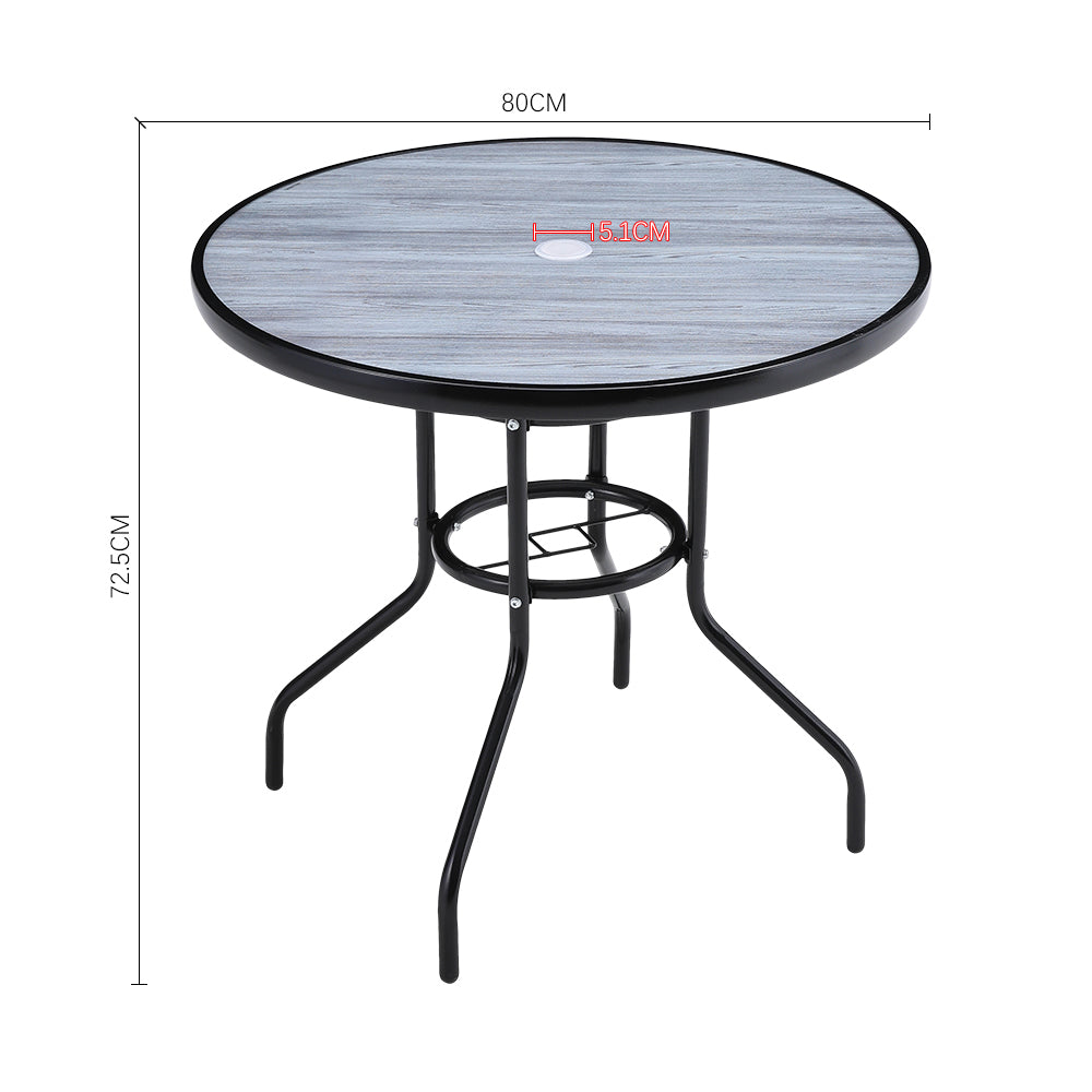 Garden Tempered Glass Wood Grain Coffee Table