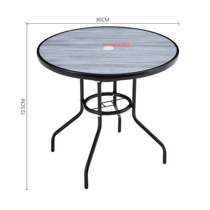Garden Tempered Glass Wood Grain Coffee Table