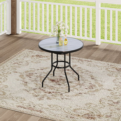 Garden Tempered Glass Wood Grain Coffee Table