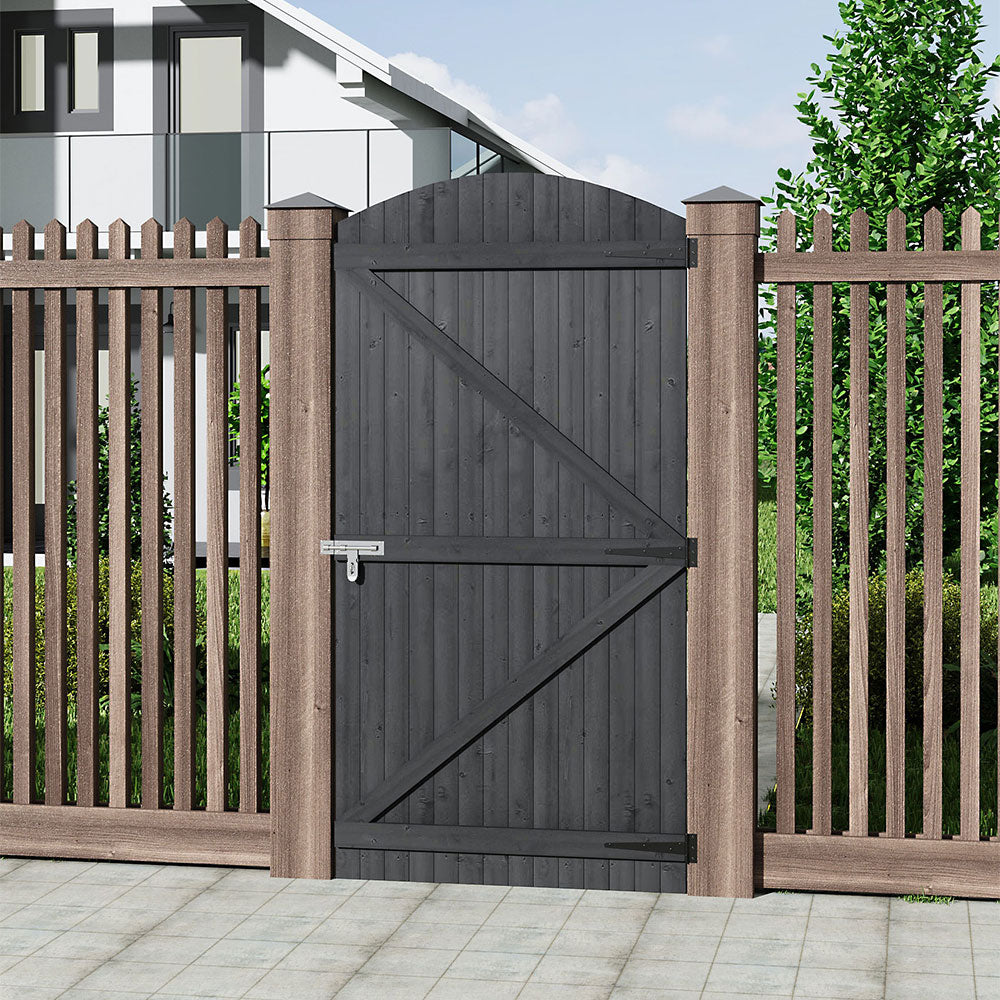 Semi Braced Arch Top Strong Wooden Garden Gate