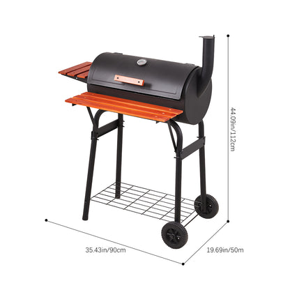 Portable Barrel Charcoal BBQ Grill