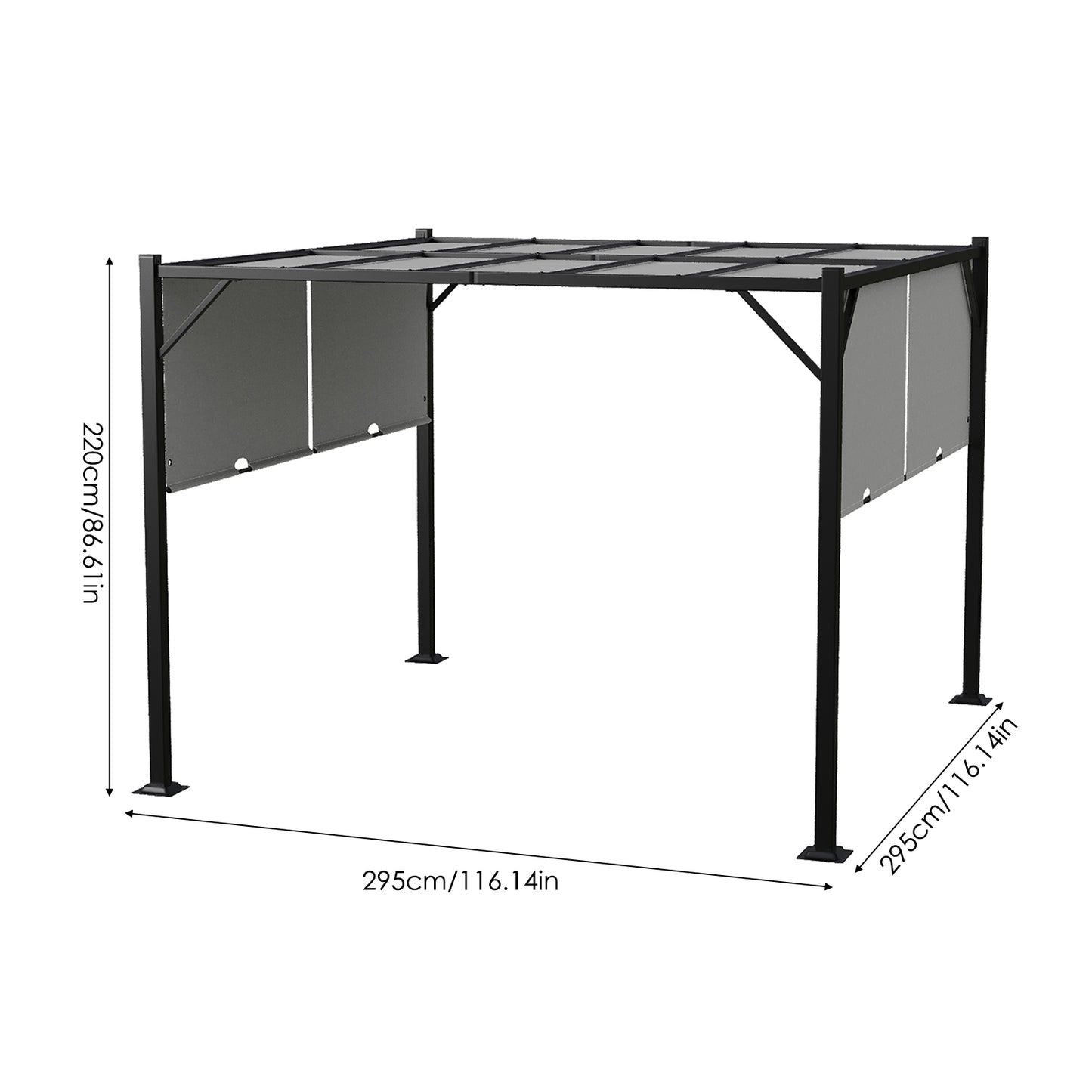Outdoor Pergola with Retractable Canopy