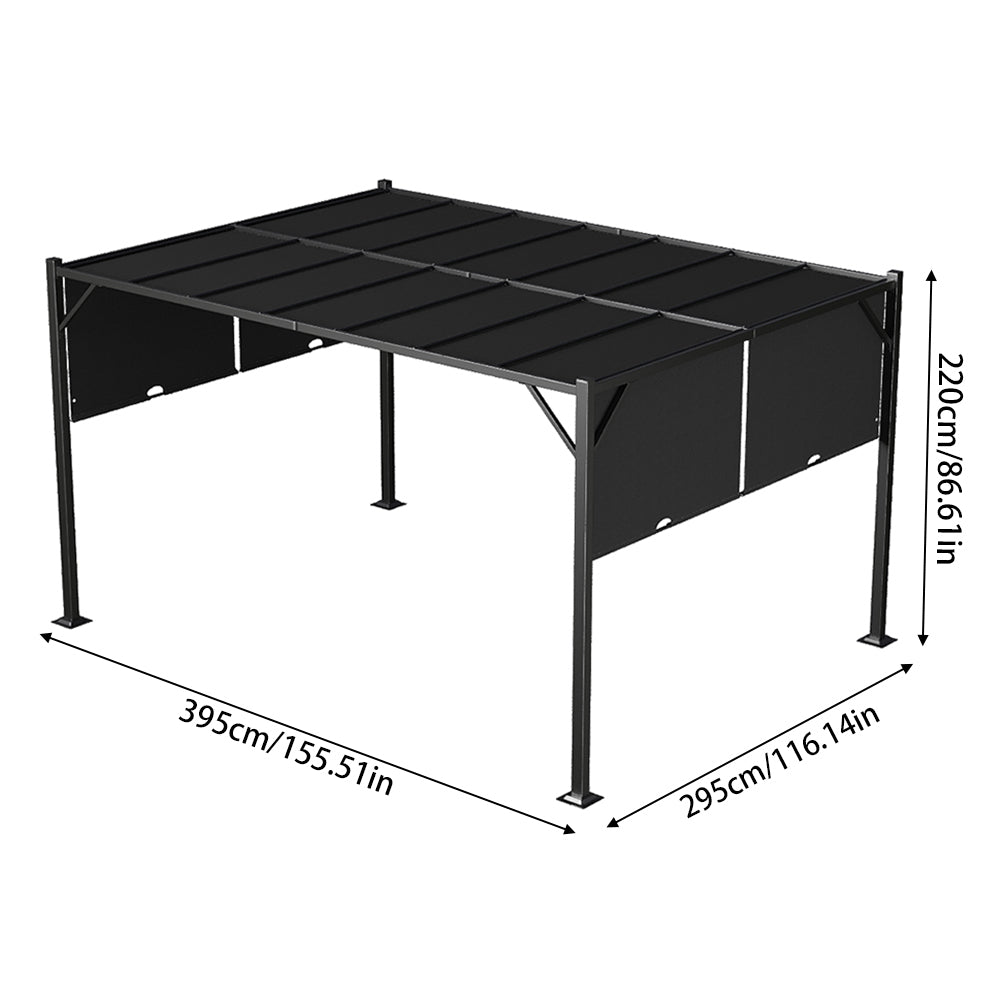 Garden Retractable Pergola with Canopy