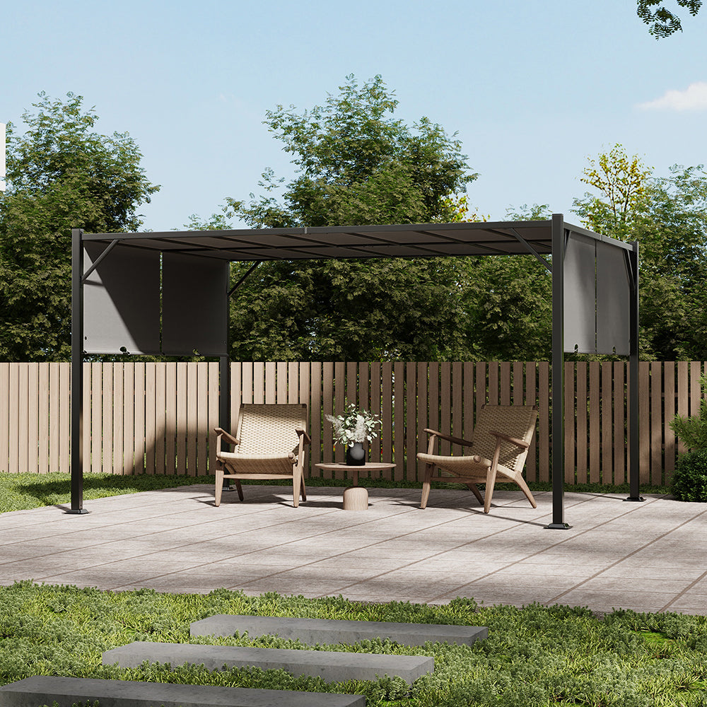 Garden Retractable Pergola with Canopy