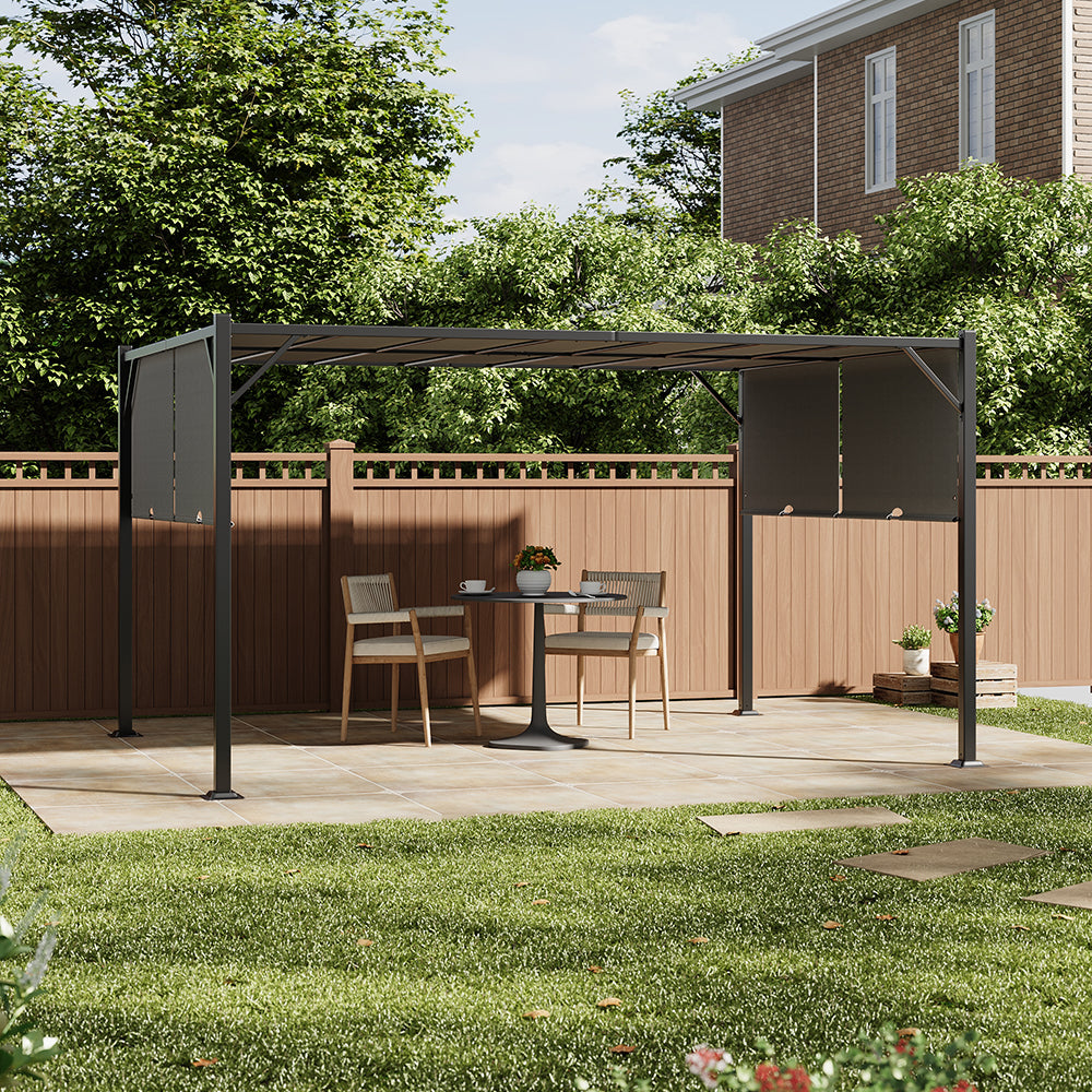 Garden Retractable Pergola with Canopy