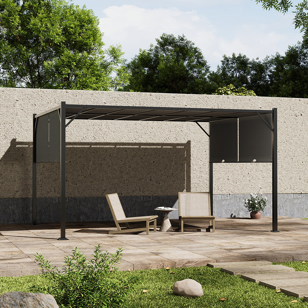 Garden Retractable Pergola with Canopy