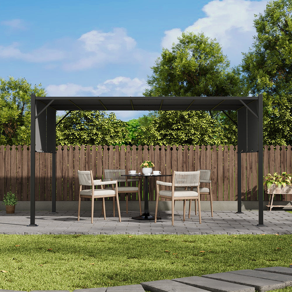 Garden Retractable Pergola with Canopy