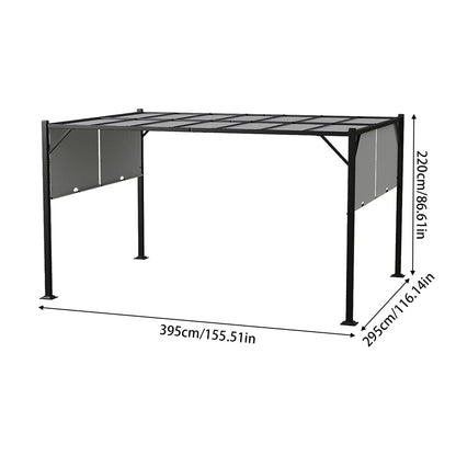 Garden Retractable Pergola with Canopy