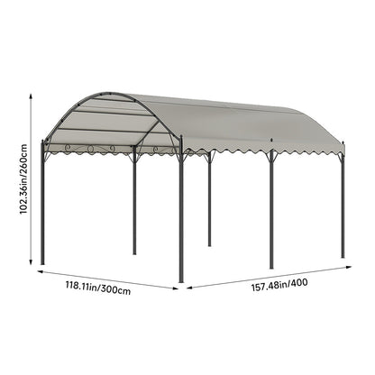 Outdoor Metal Arched Pergola with Canopy
