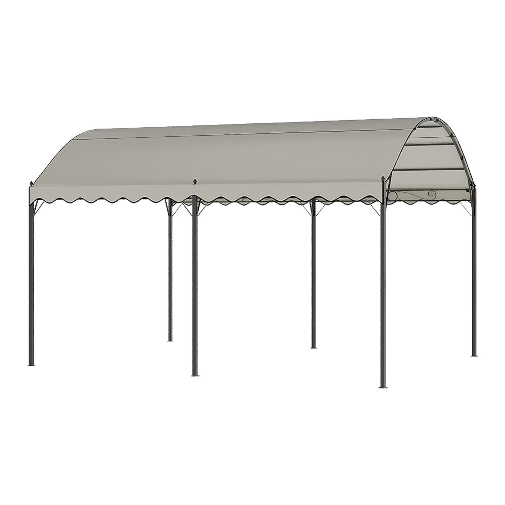 Outdoor Metal Arched Pergola with Canopy