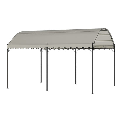 Outdoor Metal Arched Pergola with Canopy