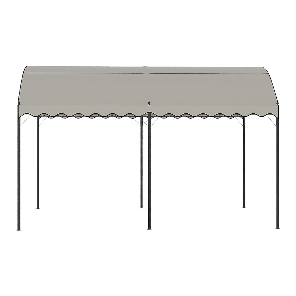 Outdoor Metal Arched Pergola with Canopy