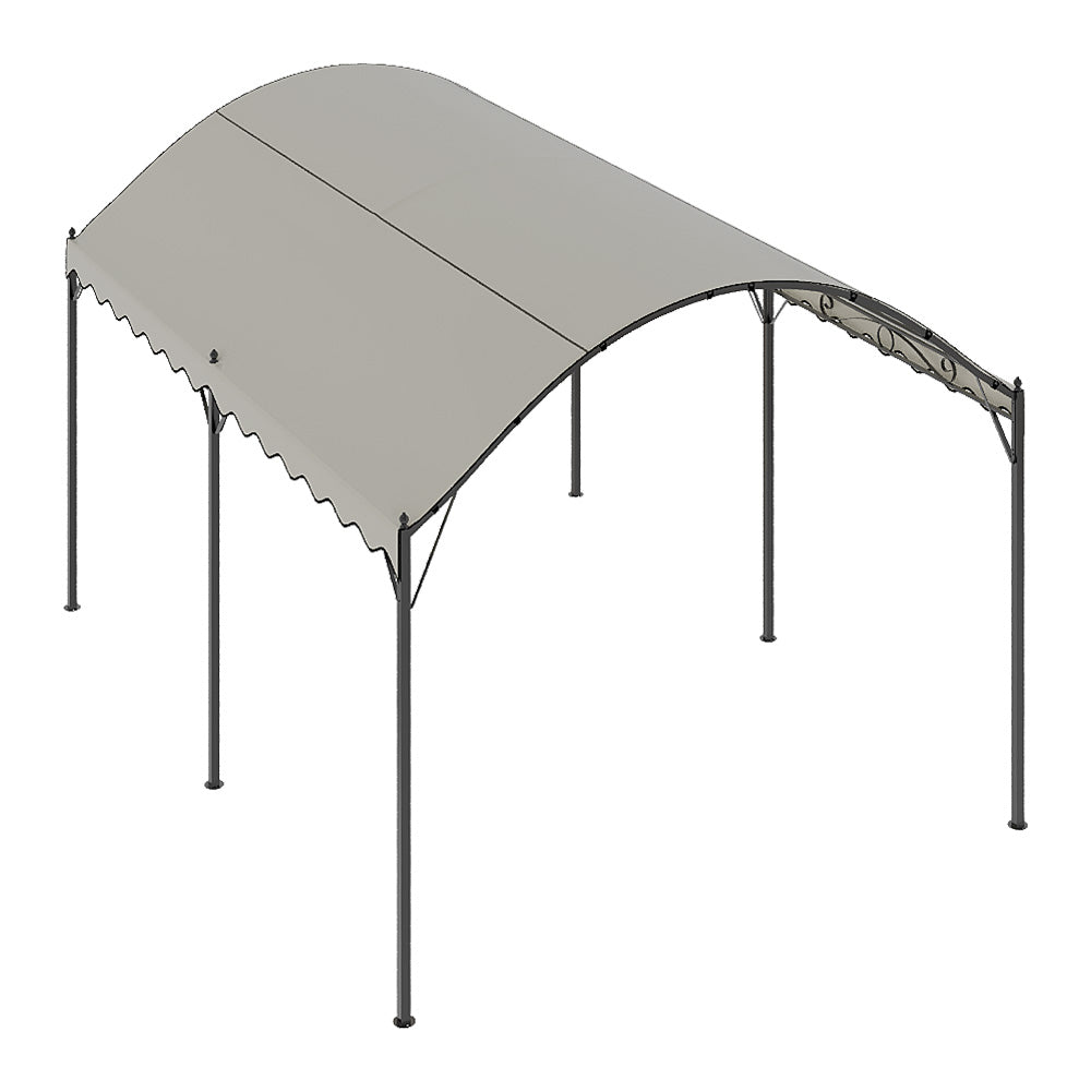 Outdoor Metal Arched Pergola with Canopy