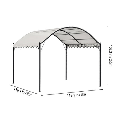 Outdoor Metal Arched Pergola with Canopy