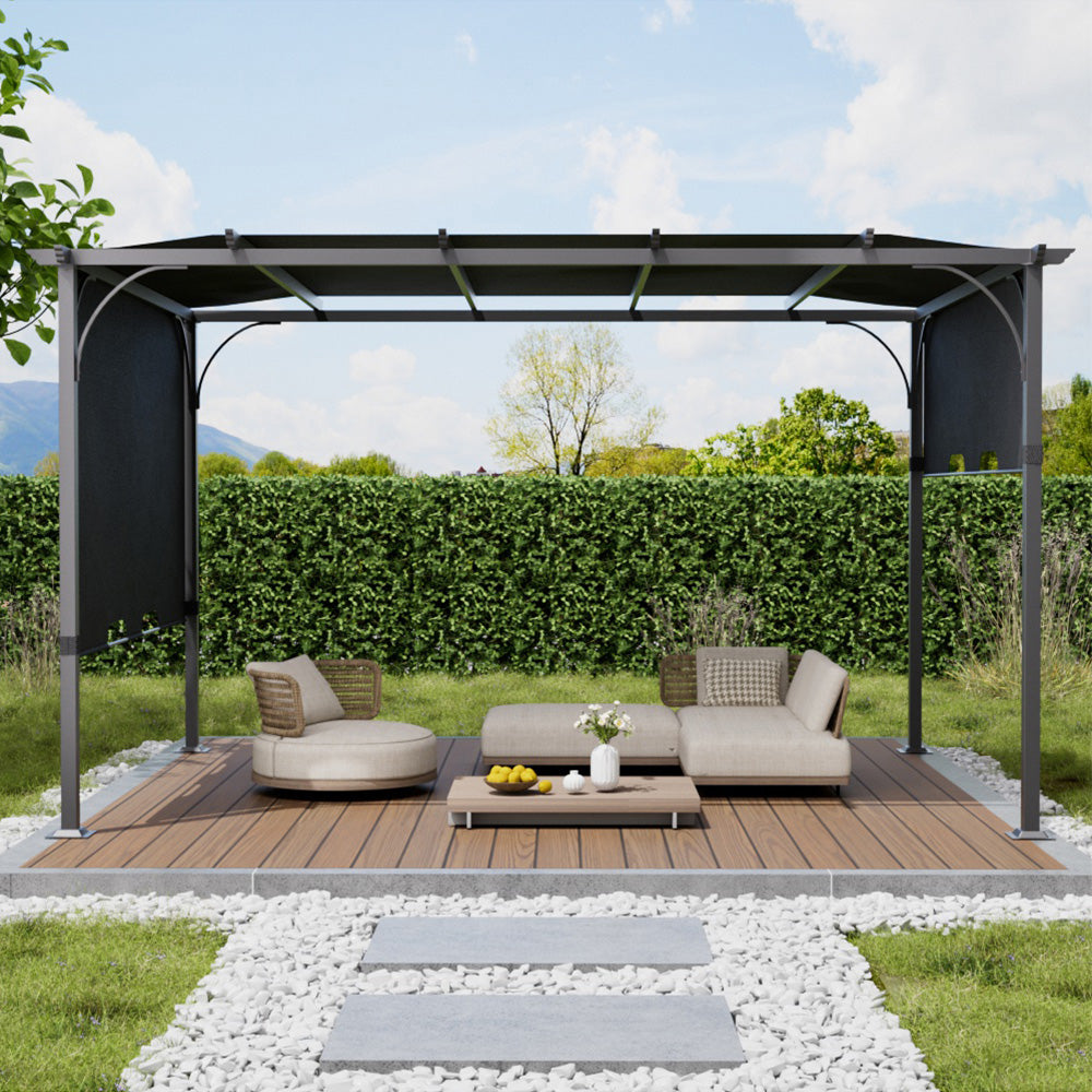 Outdoor Pergola with Adjustable Canopy
