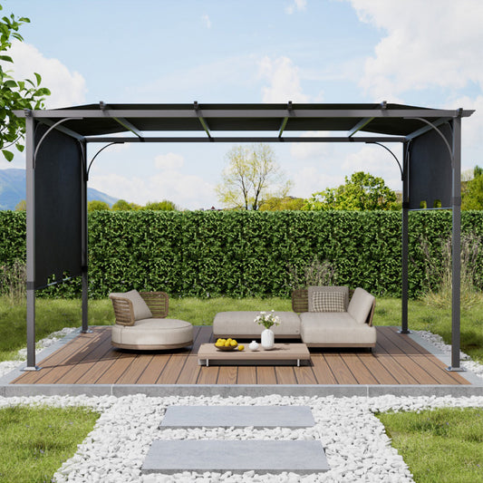 Outdoor Pergola with Adjustable Canopy
