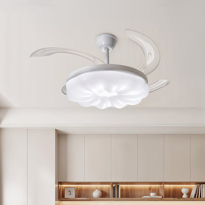 Dimmable Ceiling Fan Light with Remote and Retracted Blades