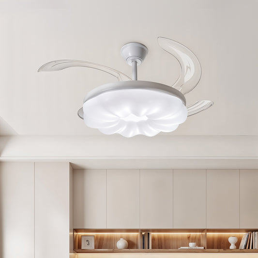 Dimmable Ceiling Fan Light with Remote and Retracted Blades