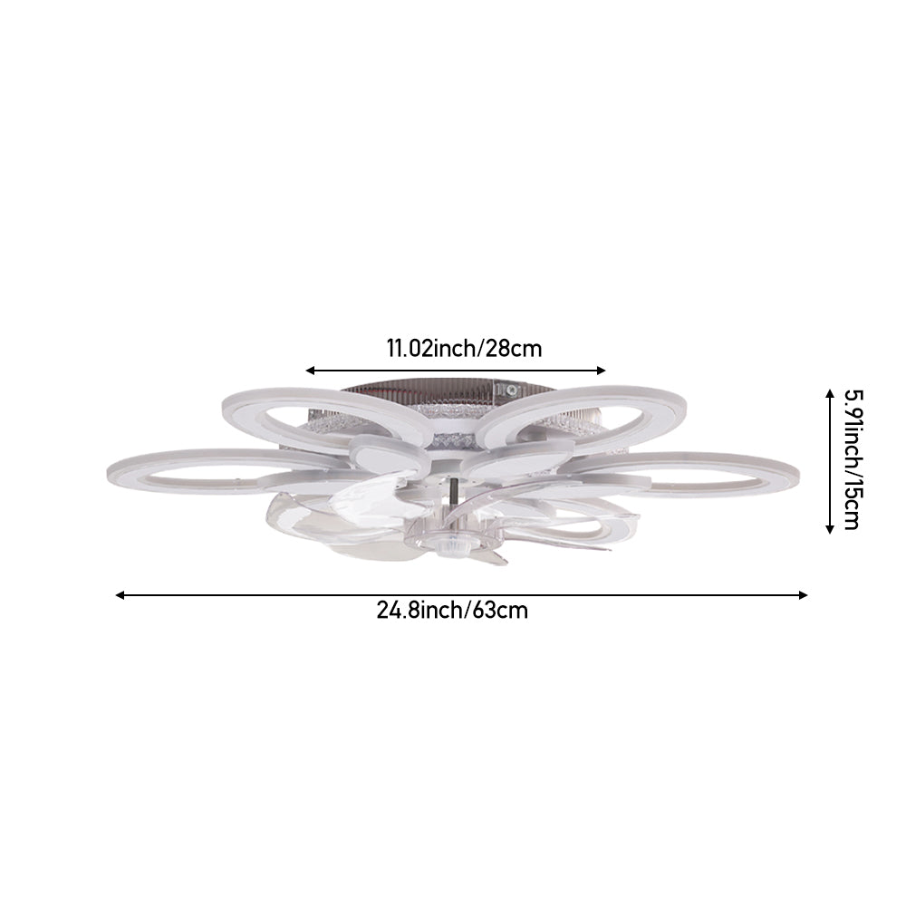 Modern RGB LED Ceiling Fan Light with Remote Control