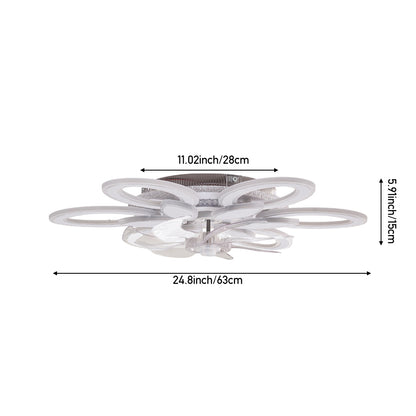 Modern RGB LED Ceiling Fan Light with Remote Control