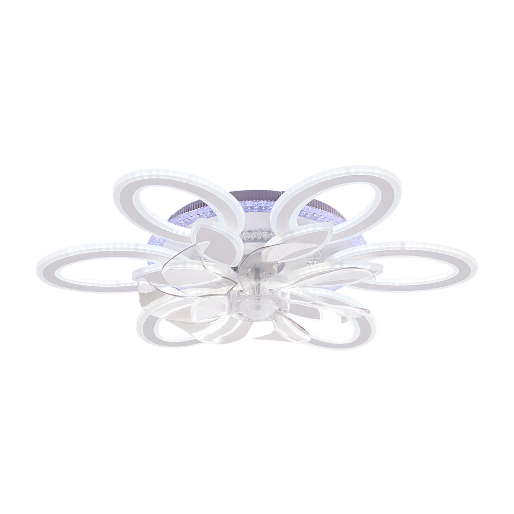Modern RGB LED Ceiling Fan Light with Remote Control