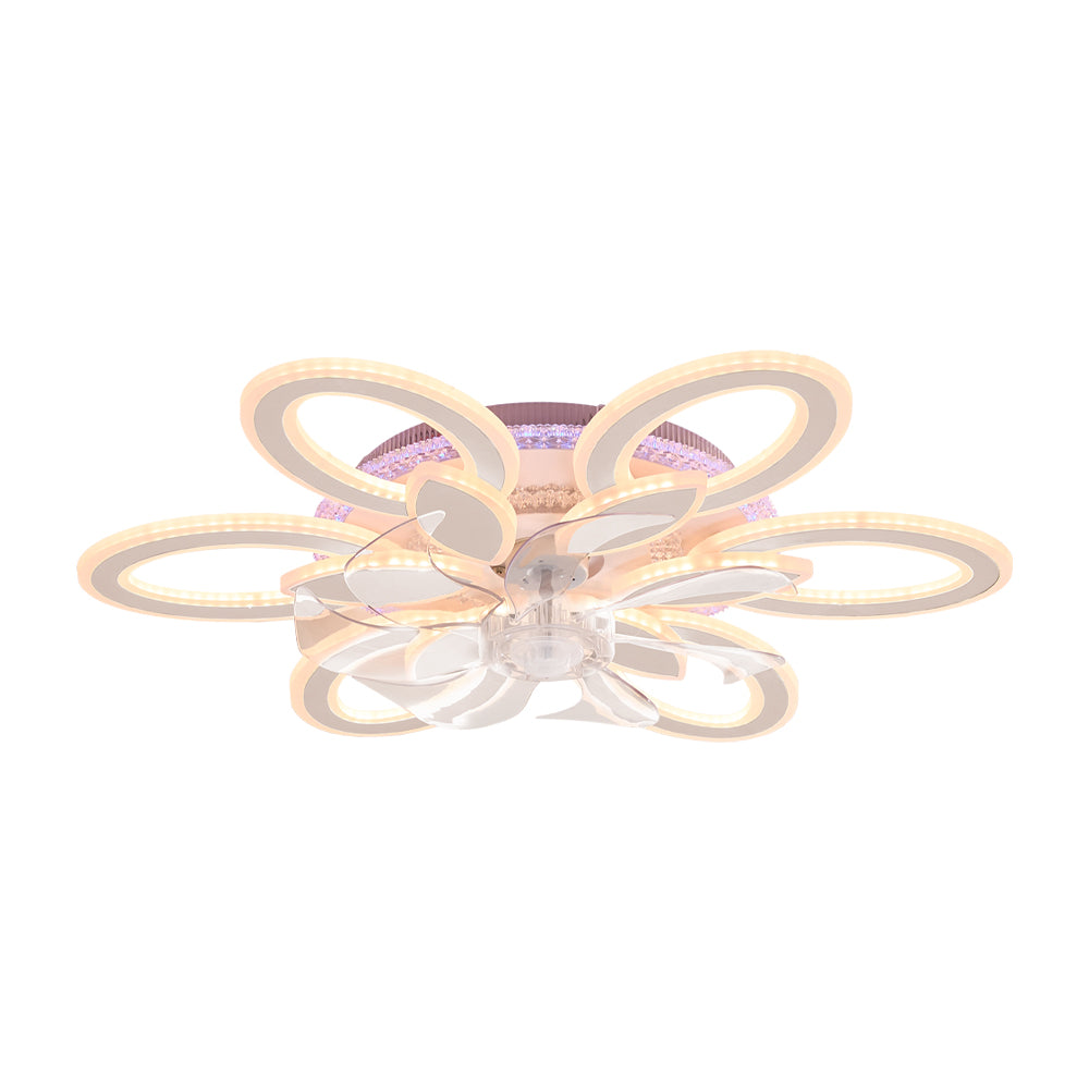 Modern RGB LED Ceiling Fan Light with Remote Control