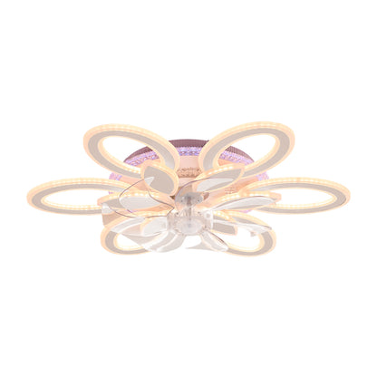 Modern RGB LED Ceiling Fan Light with Remote Control