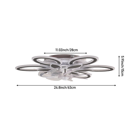 Modern RGB LED Ceiling Fan Light with Remote Control