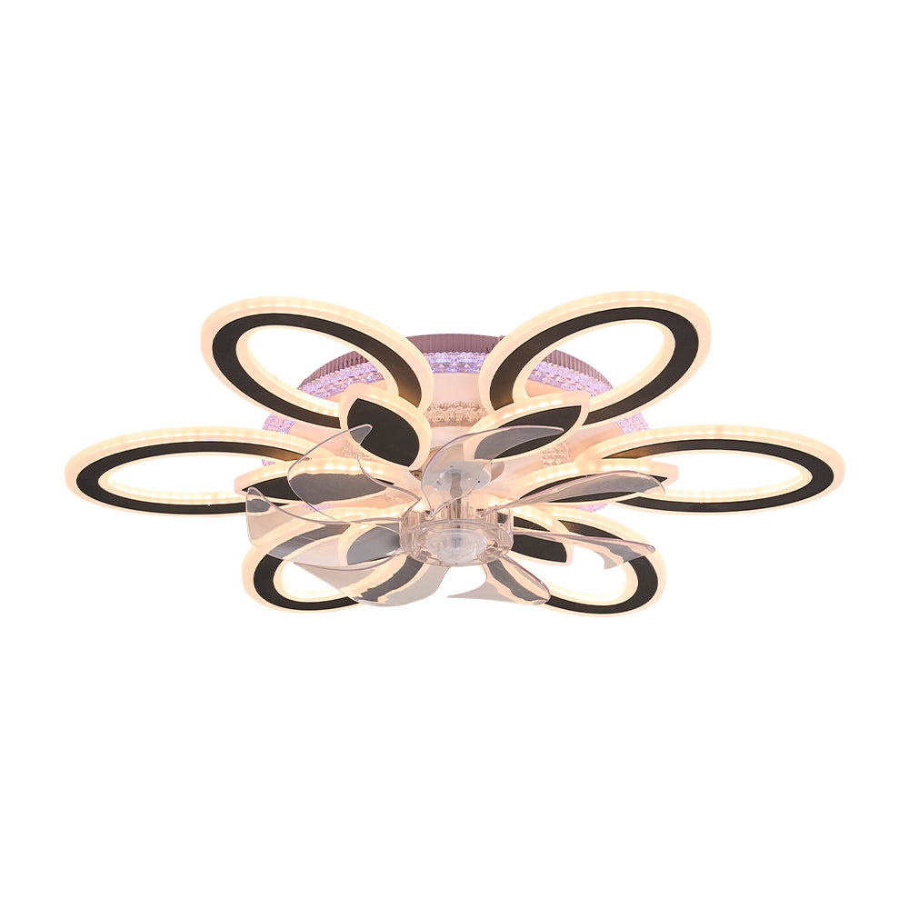 Modern RGB LED Ceiling Fan Light with Remote Control