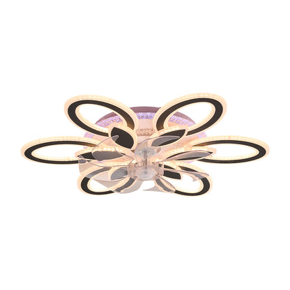 Modern RGB LED Ceiling Fan Light with Remote Control