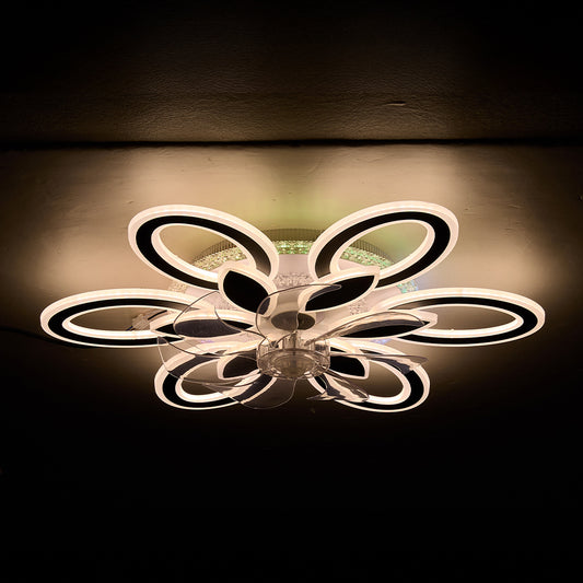 Modern RGB LED Ceiling Fan Light with Remote Control