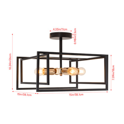 Industrial Semi-Flush Mount Ceiling Light