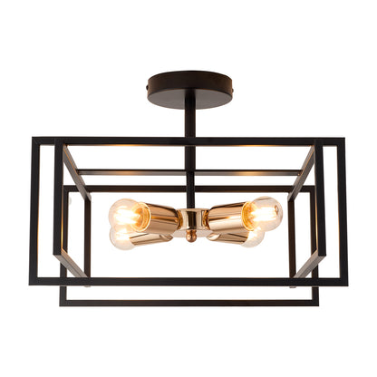 Industrial Semi-Flush Mount Ceiling Light