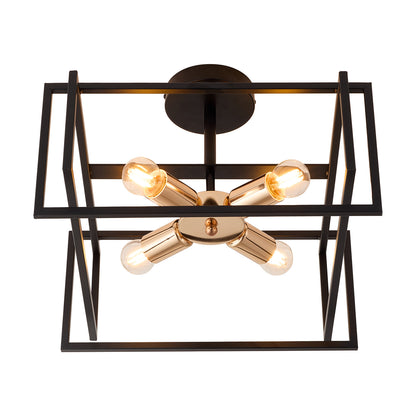 Industrial Semi-Flush Mount Ceiling Light