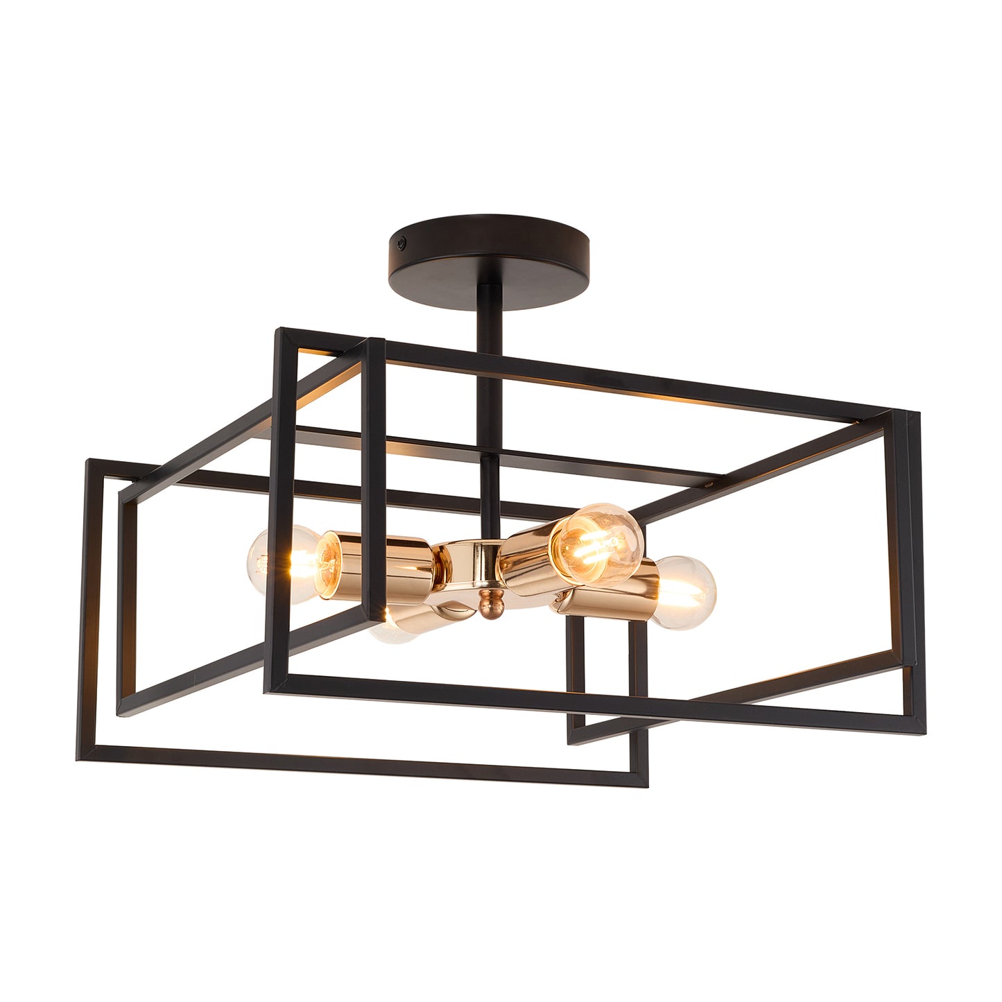 Industrial Semi-Flush Mount Ceiling Light