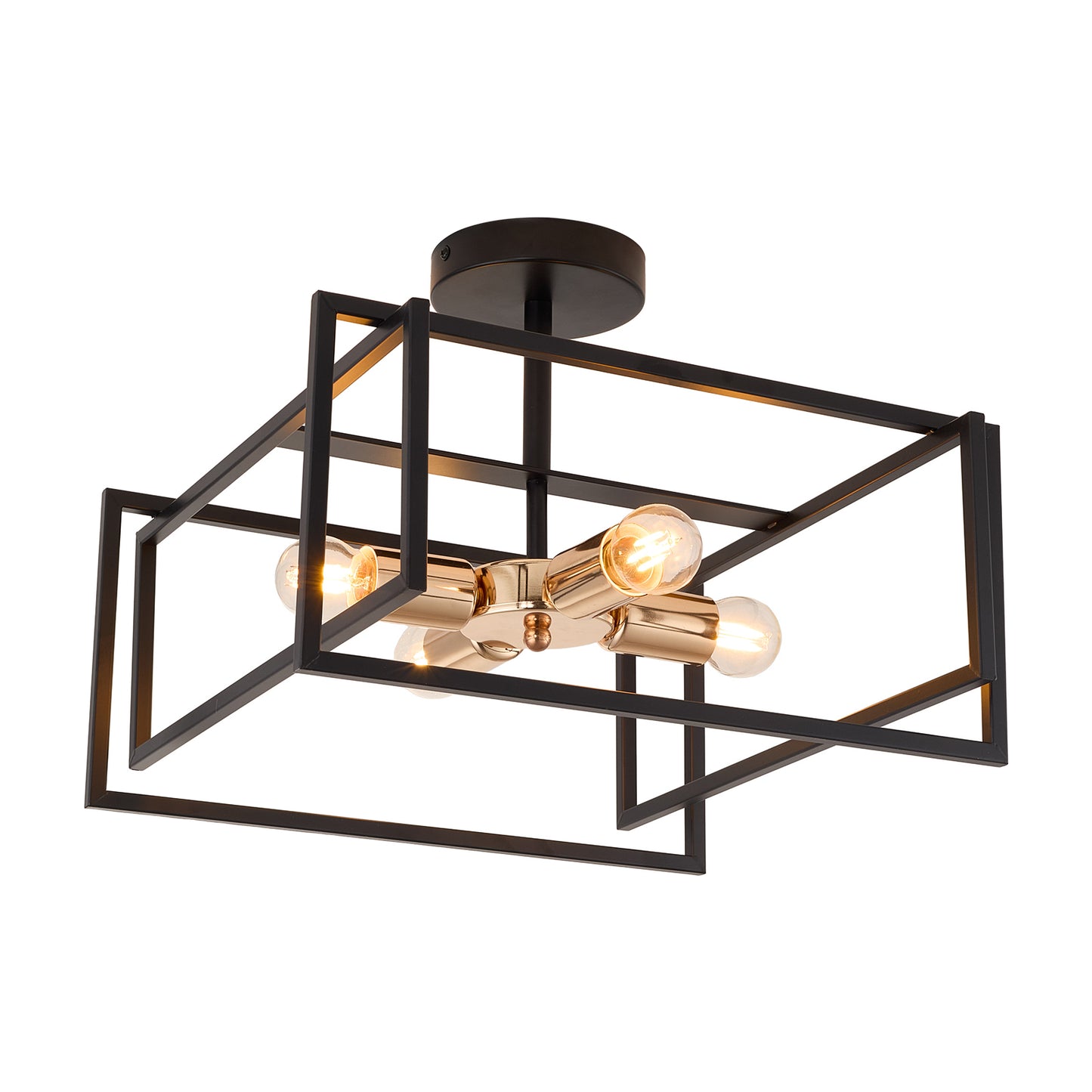 Industrial Semi-Flush Mount Ceiling Light