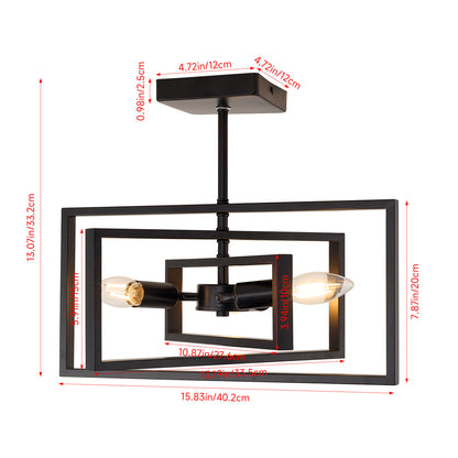 Industrial Semi-Flush Mount Ceiling Light