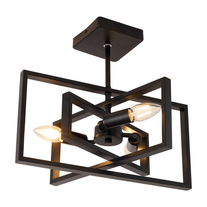 Industrial Semi-Flush Mount Ceiling Light