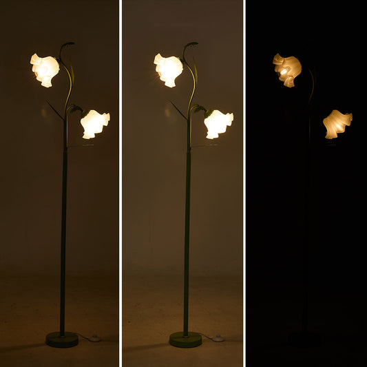 2-Light Flower Floor Lamp with Floor Switch