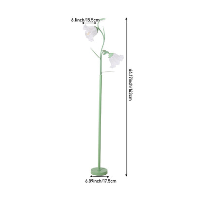 2-Light Flower Floor Lamp with Floor Switch