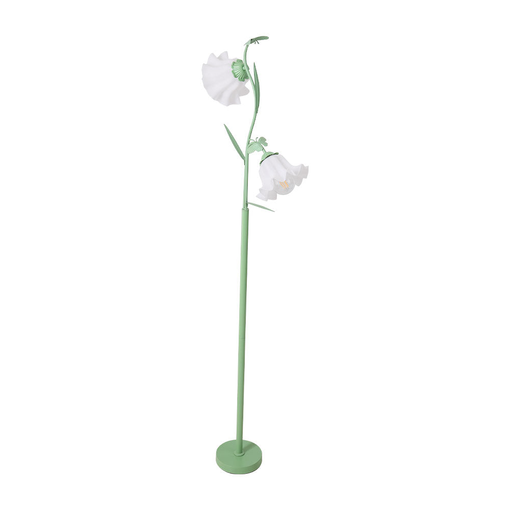 2-Light Flower Floor Lamp with Floor Switch