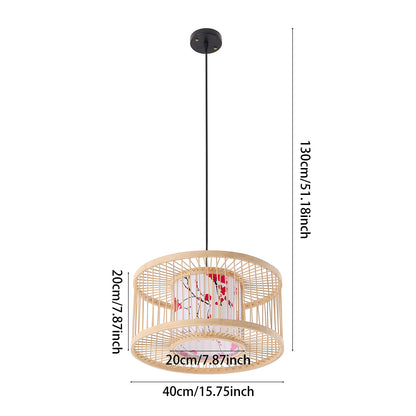 Bamboo-Woven Pendant Light