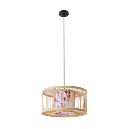 Bamboo-Woven Pendant Light