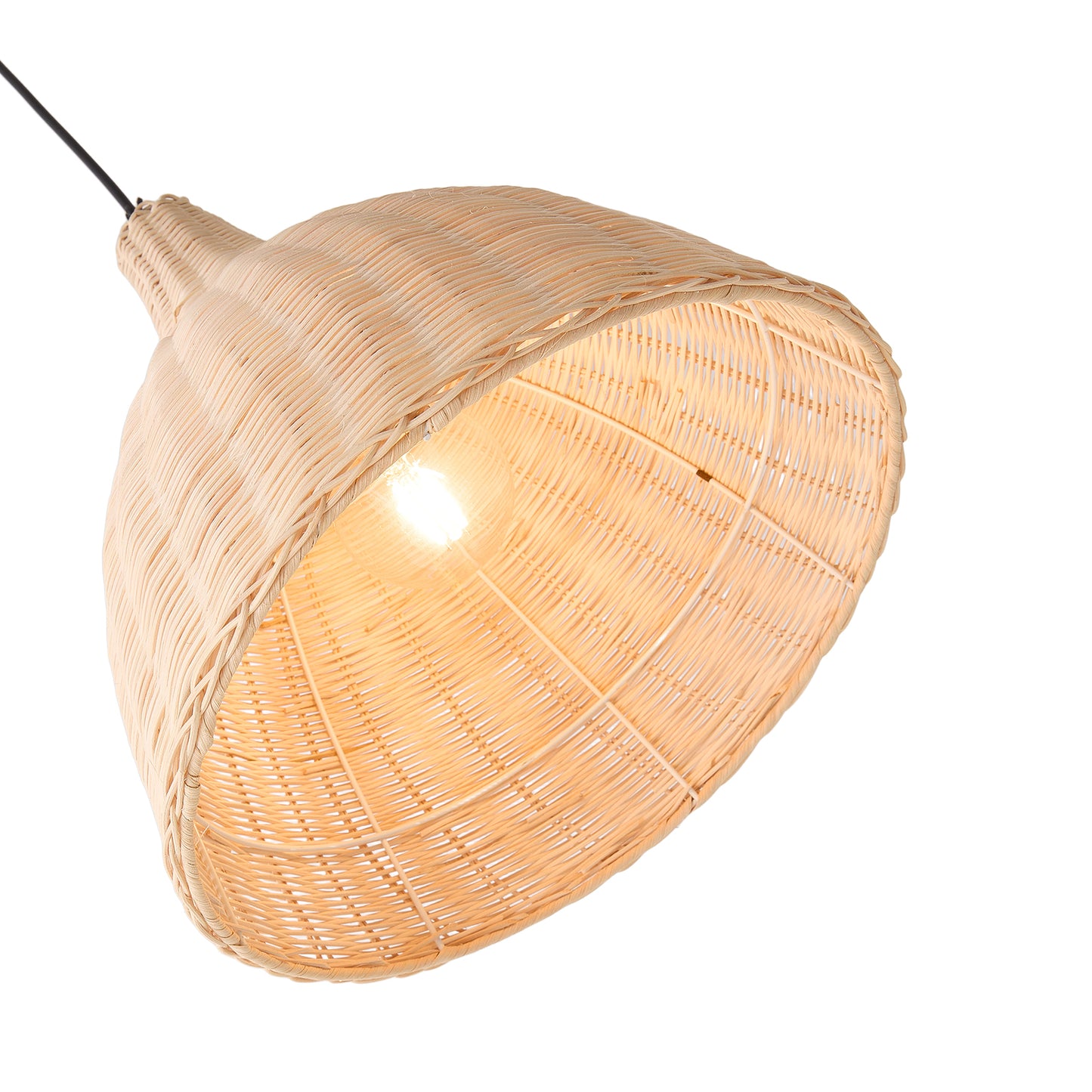 Rattan-Woven Pendant Light