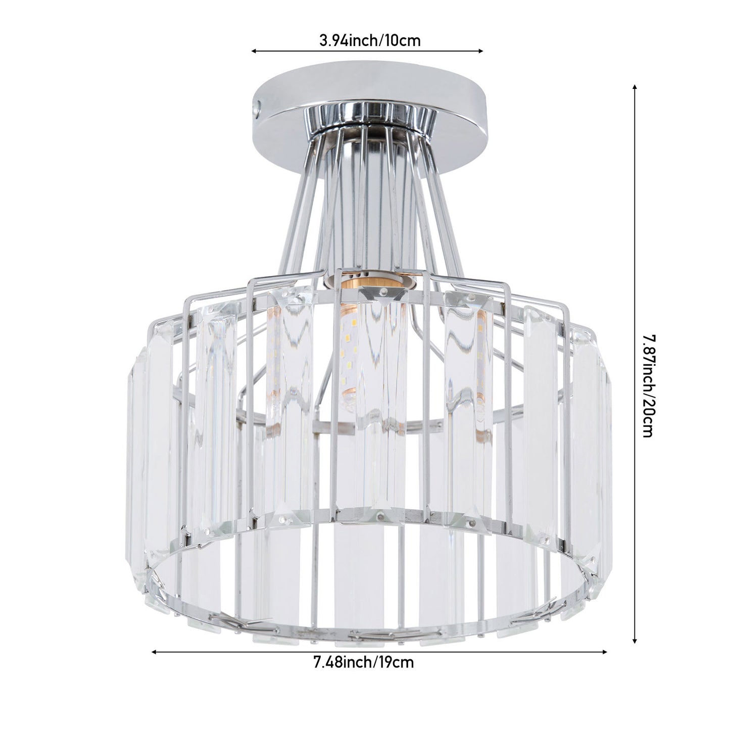 E27 Modern Crystal Ceiling Light