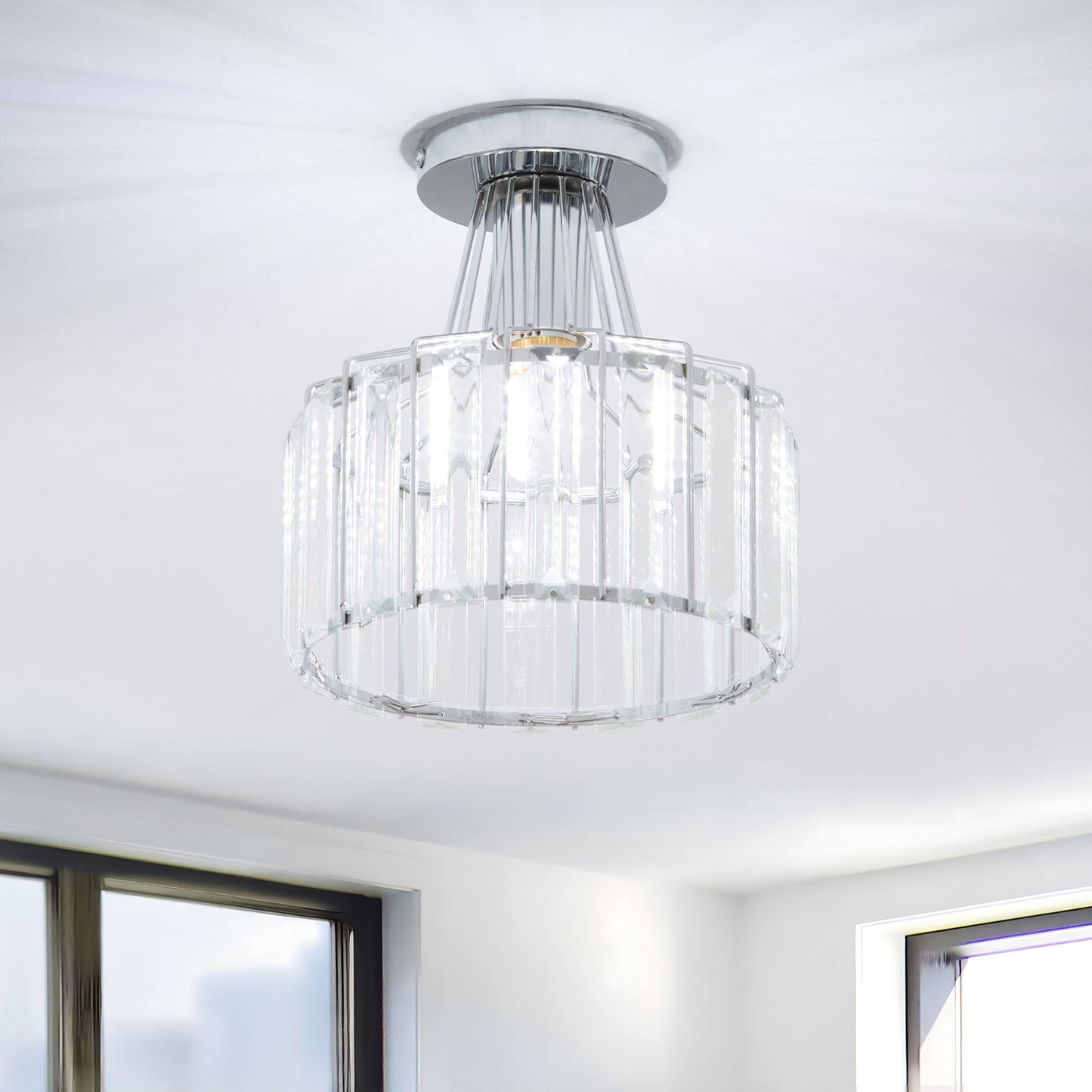 E27 Modern Crystal Ceiling Light