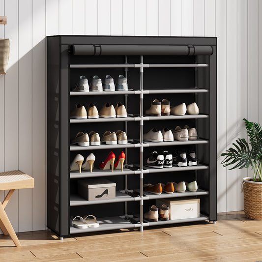 Double-row Shoe Cabinet with Roll-Up Door