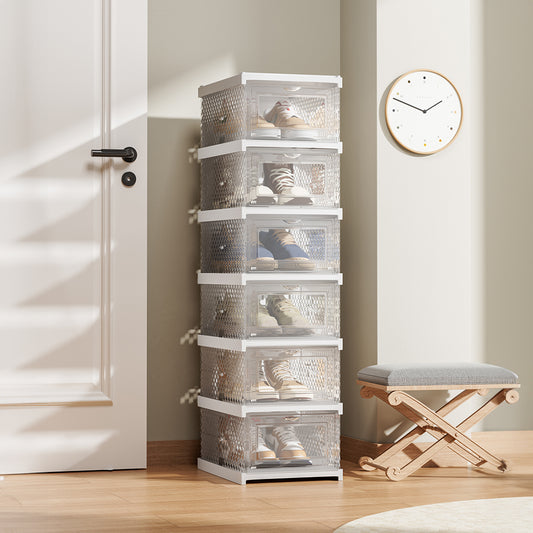 6-Tier Foldable Angel White Shoes Box
