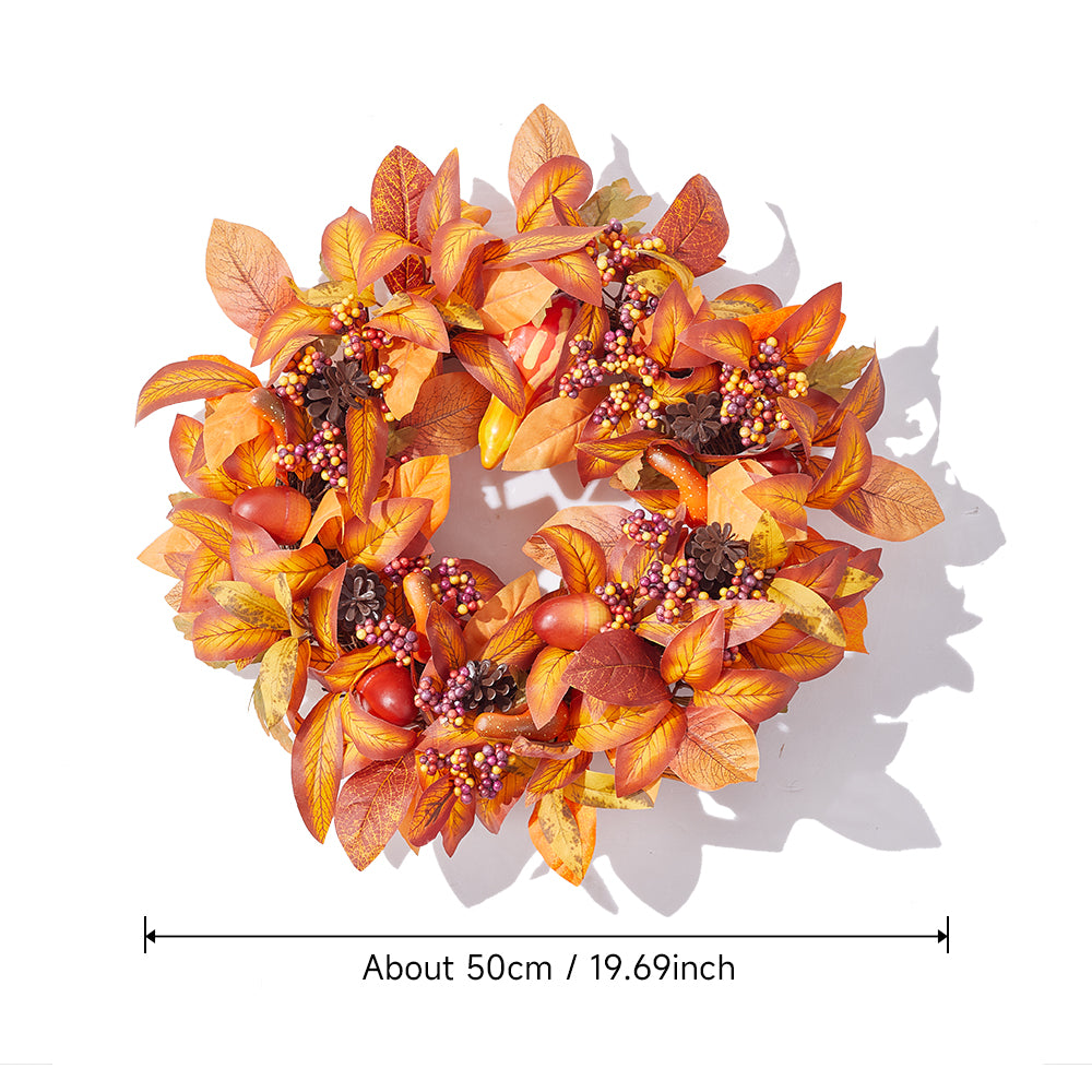 Halloween Maple Leaf Berry Wreath Artificial Wreath